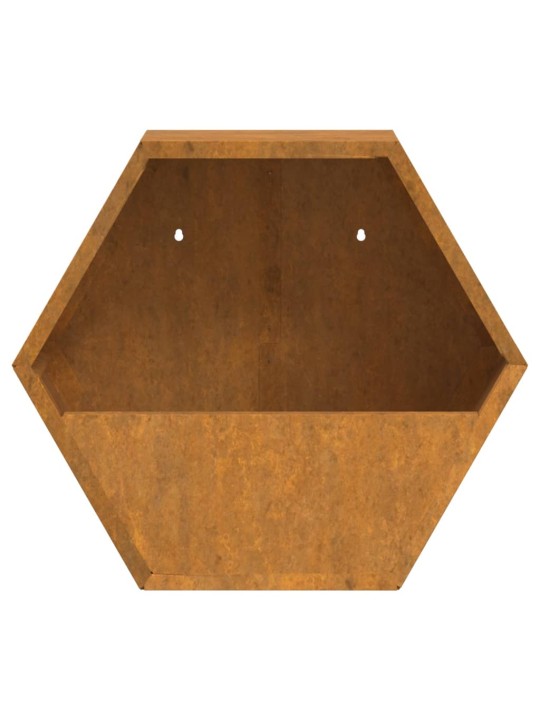 Nástěnné květináče 2 ks rezavé cortenová ocel 30 x 10 x 25 cm