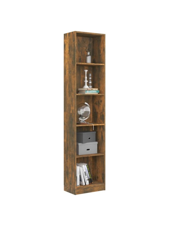 5patrová knihovna kouřový dub 40 x 24 x 175 cm kompozitní dřevo