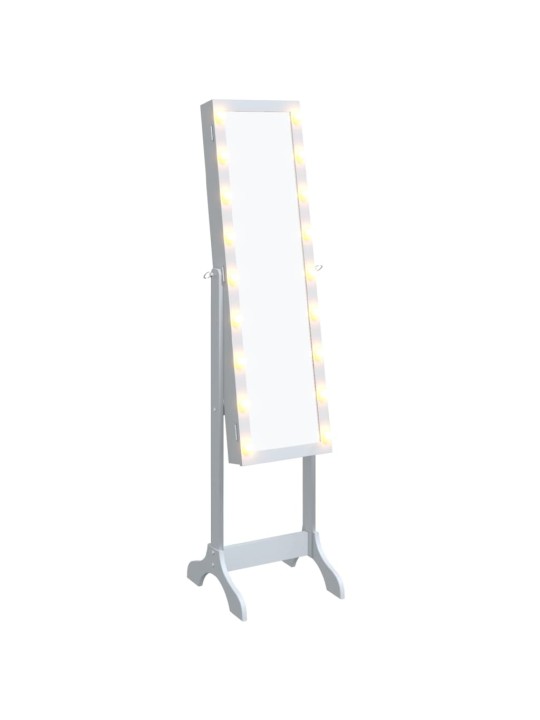 Volně stojící zrcadlo s LED bílé 34 x 37 x 146 cm