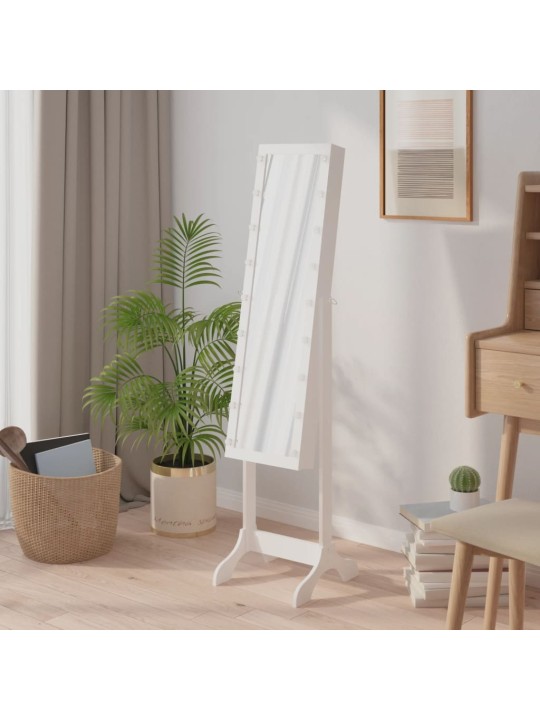 Volně stojící zrcadlo s LED bílé 34 x 37 x 146 cm