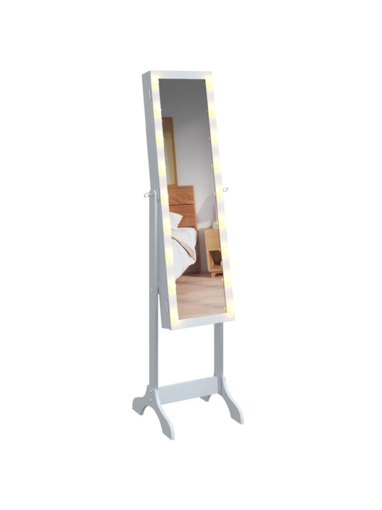 Volně stojící zrcadlo s LED bílé 34 x 37 x 146 cm
