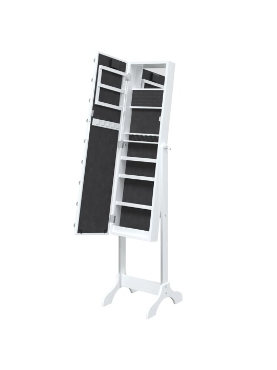 Volně stojící zrcadlo s LED bílé 34 x 37 x 146 cm