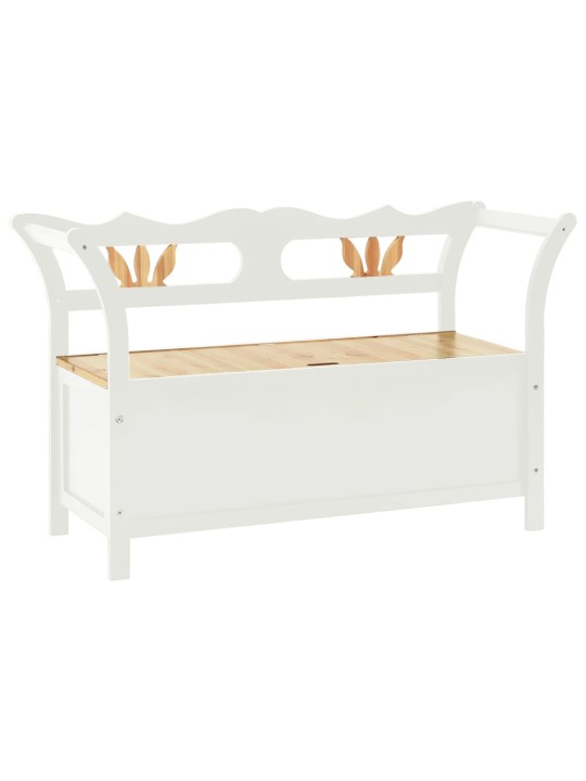 Lavice bílá 107 x 45 x 75,5 cm masivní jedlové dřevo