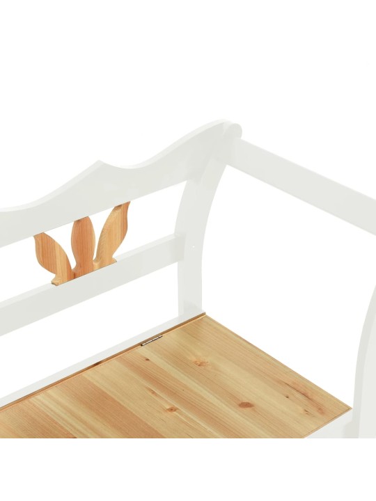 Lavice bílá 107 x 45 x 75,5 cm masivní jedlové dřevo