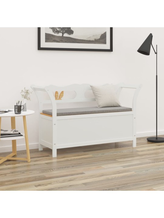 Lavice bílá 107 x 45 x 75,5 cm masivní jedlové dřevo