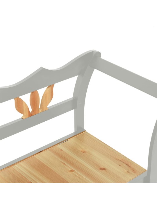 Lavice šedá 107 x 45 x 75,5 cm masivní jedlové dřevo