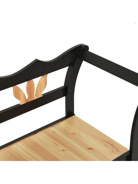Lavice černá 107 x 45 x 75,5 cm masivní jedlové dřevo