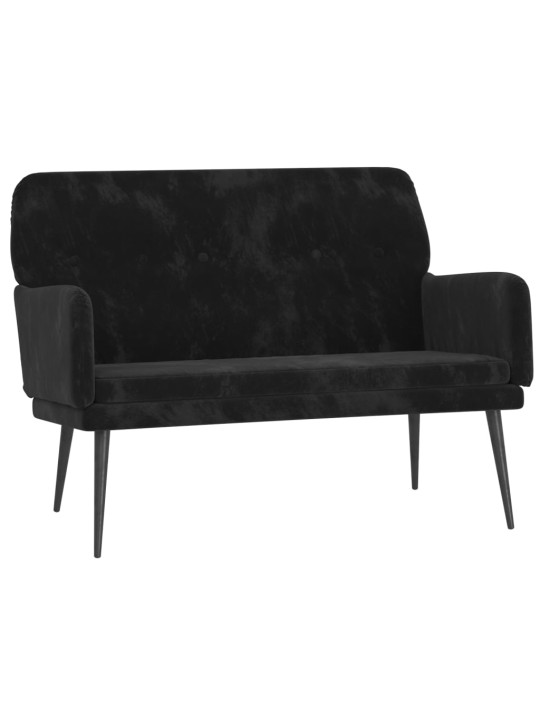 Lavice černá 108 x 79 x 79 cm samet