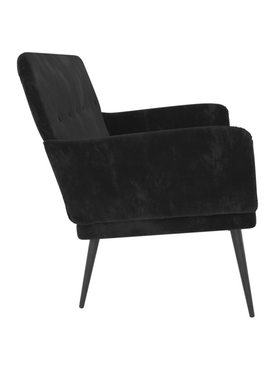 Lavice černá 108 x 79 x 79 cm samet