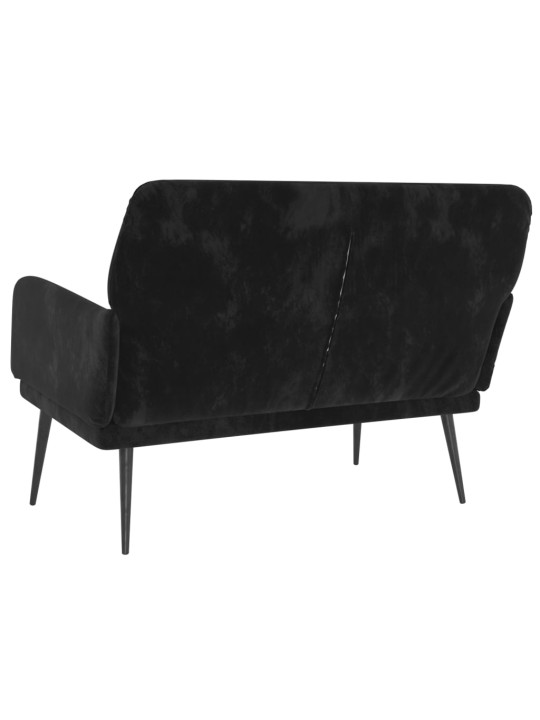 Lavice černá 108 x 79 x 79 cm samet