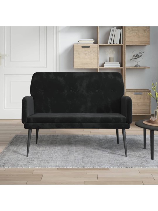 Lavice černá 108 x 79 x 79 cm samet