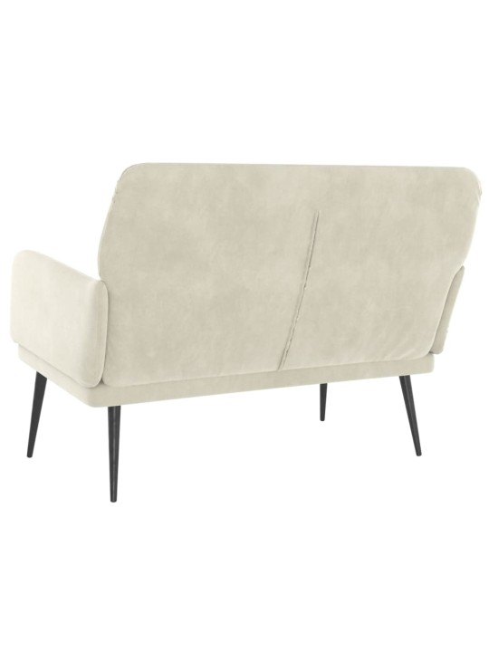 Lavice krémová 108 x 79 x 79 cm samet