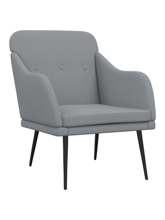 Křeslo světle šedé 63 x 76 x 80 cm textil