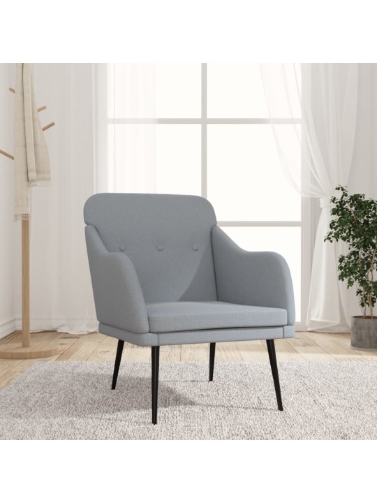 Křeslo světle šedé 63 x 76 x 80 cm textil