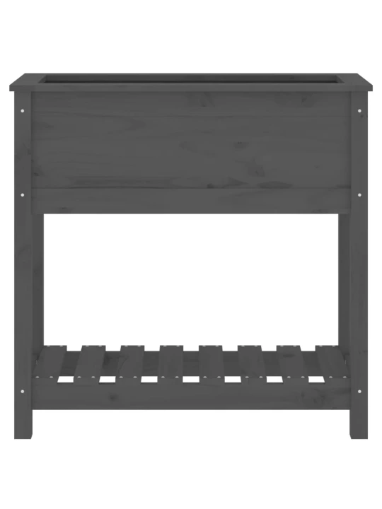 Truhlík s policí šedý 82,5 x 34,5 x 81 cm masivní borové dřevo
