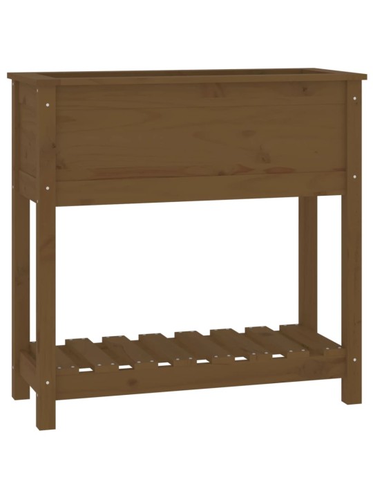 Truhlík s policí medově hnědý 82,5x34,5x81 cm masivní borovice