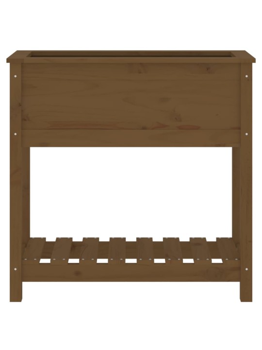 Truhlík s policí medově hnědý 82,5x34,5x81 cm masivní borovice