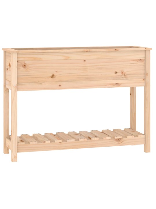Truhlík s policí 111,5 x 34,5 x 81 cm masivní borové dřevo