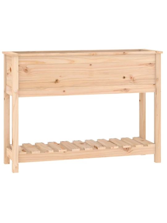 Truhlík s policí 111,5 x 34,5 x 81 cm masivní borové dřevo