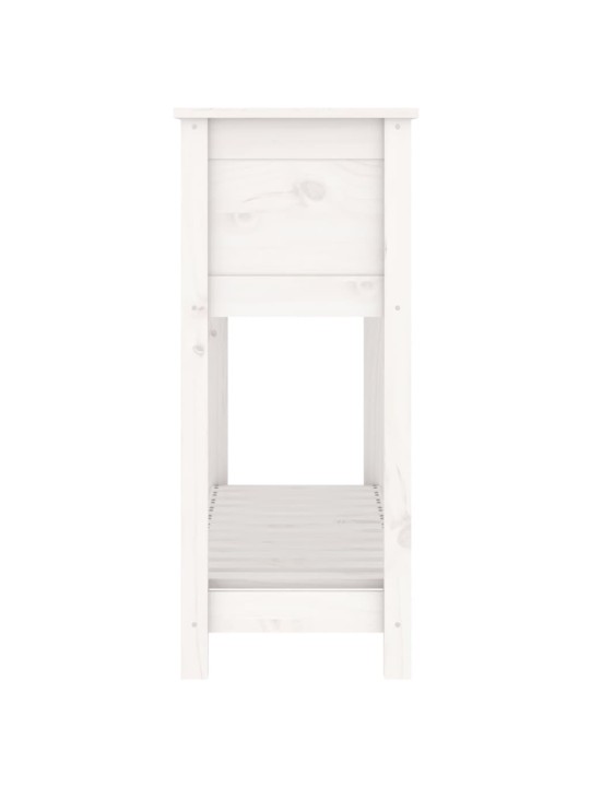 Truhlík s policí bílý 111,5 x 34,5 x 81 cm masivní borové dřevo