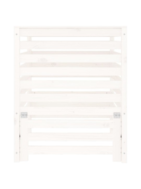 Kompostér bílý 82,5 x 82,5 x 99,5 cm masivní borové dřevo
