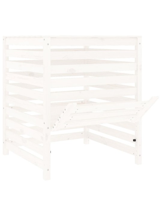 Kompostér bílý 82,5 x 82,5 x 99,5 cm masivní borové dřevo
