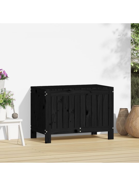 Zahradní úložný box černý 76 x 42,5 x 54 cm masivní borovice