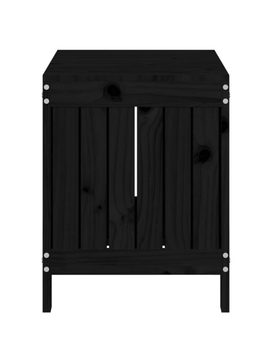 Zahradní úložný box černý 76 x 42,5 x 54 cm masivní borovice