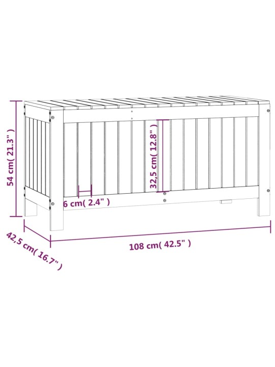 Zahradní úložný box šedý 108 x 42,5 x 54 cm masivní borovice