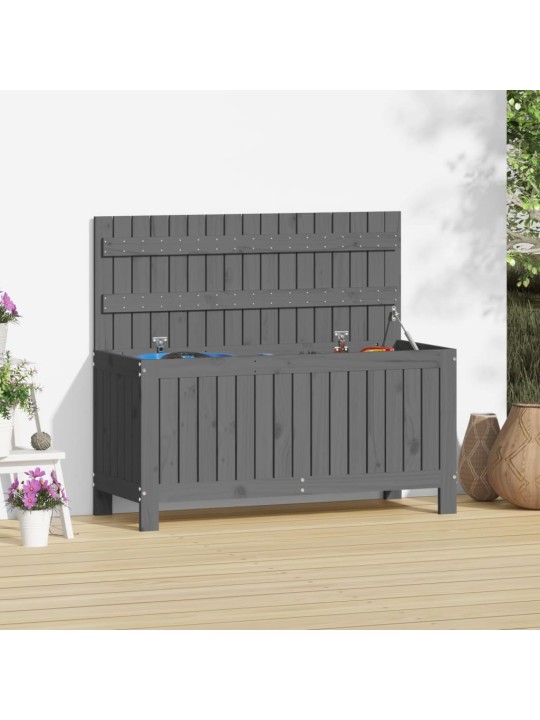 Zahradní úložný box šedý 108 x 42,5 x 54 cm masivní borovice