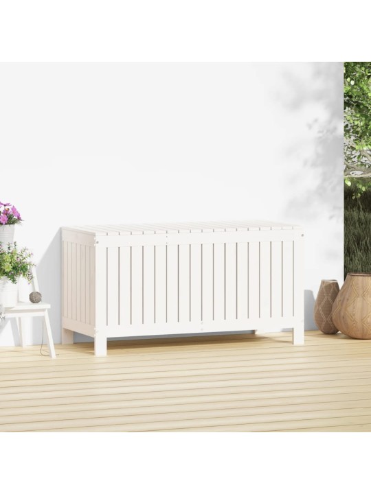 Zahradní úložný box bílý 115 x 49 x 60 cm masivní borové dřevo