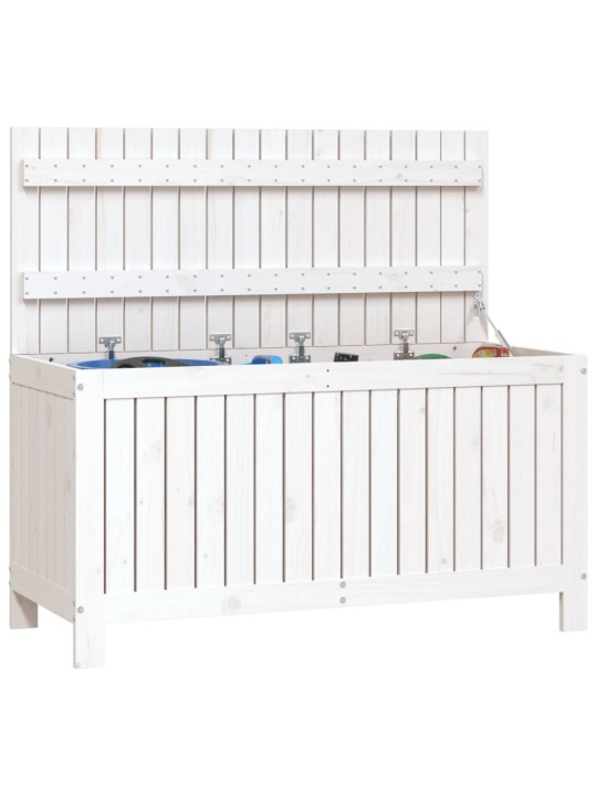 Zahradní úložný box bílý 115 x 49 x 60 cm masivní borové dřevo