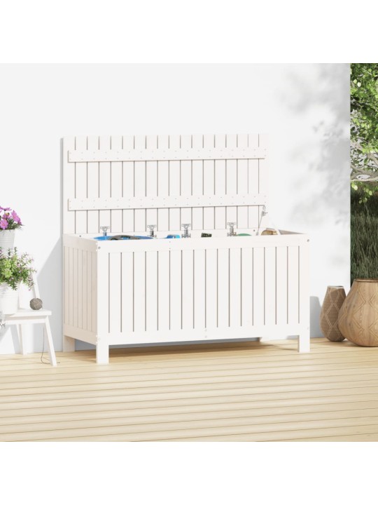 Zahradní úložný box bílý 115 x 49 x 60 cm masivní borové dřevo