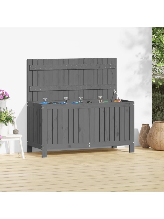 Zahradní úložný box šedý 115 x 49 x 60 cm masivní borové dřevo