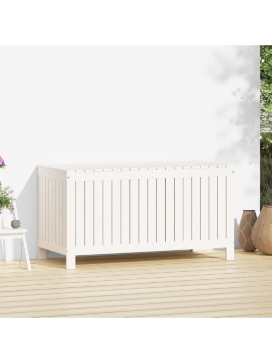 Zahradní úložný box bílý 121 x 55 x 64 cm masivní borové dřevo
