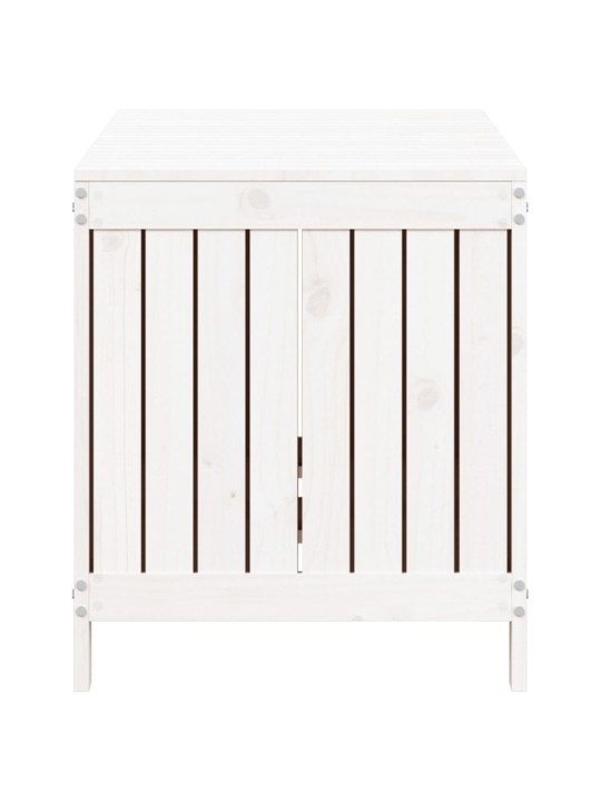 Zahradní úložný box bílý 121 x 55 x 64 cm masivní borové dřevo