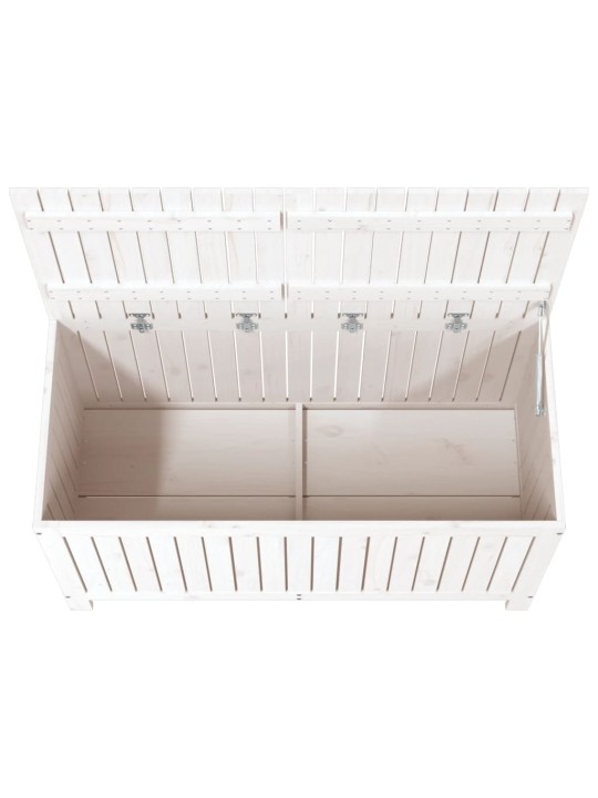 Zahradní úložný box bílý 121 x 55 x 64 cm masivní borové dřevo