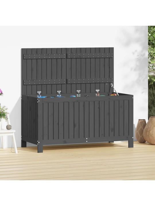 Zahradní úložný box šedý 121 x 55 x 64 cm masivní borové dřevo
