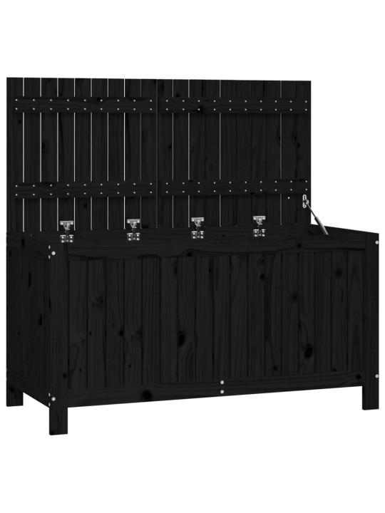 Zahradní úložný box černý 121 x 55 x 64 cm masivní borové dřevo