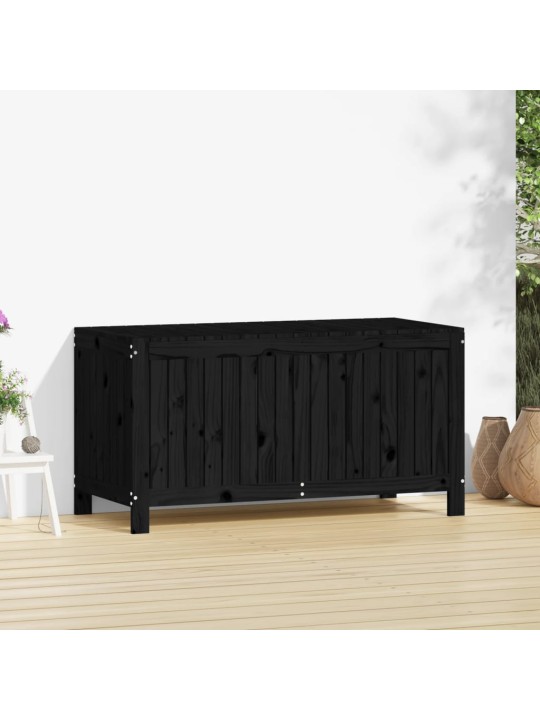 Zahradní úložný box černý 121 x 55 x 64 cm masivní borové dřevo