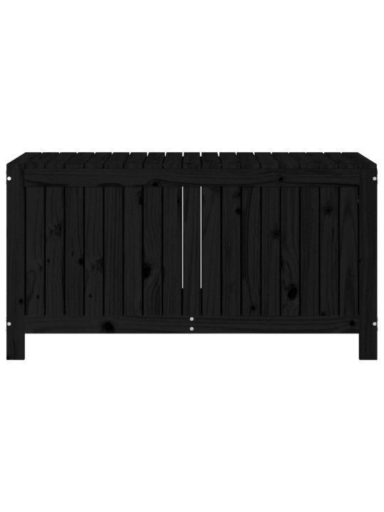 Zahradní úložný box černý 121 x 55 x 64 cm masivní borové dřevo