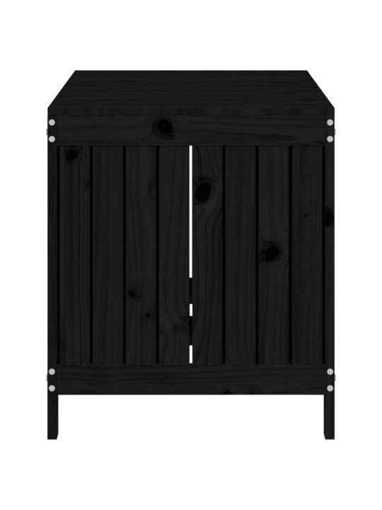 Zahradní úložný box černý 121 x 55 x 64 cm masivní borové dřevo
