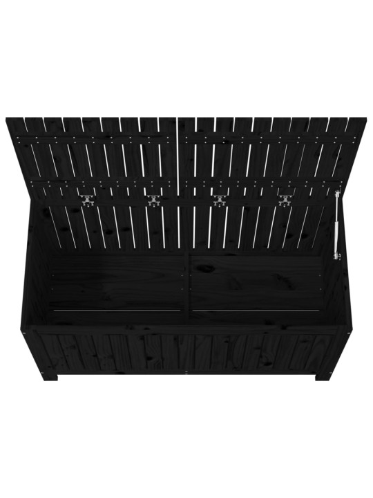 Zahradní úložný box černý 121 x 55 x 64 cm masivní borové dřevo
