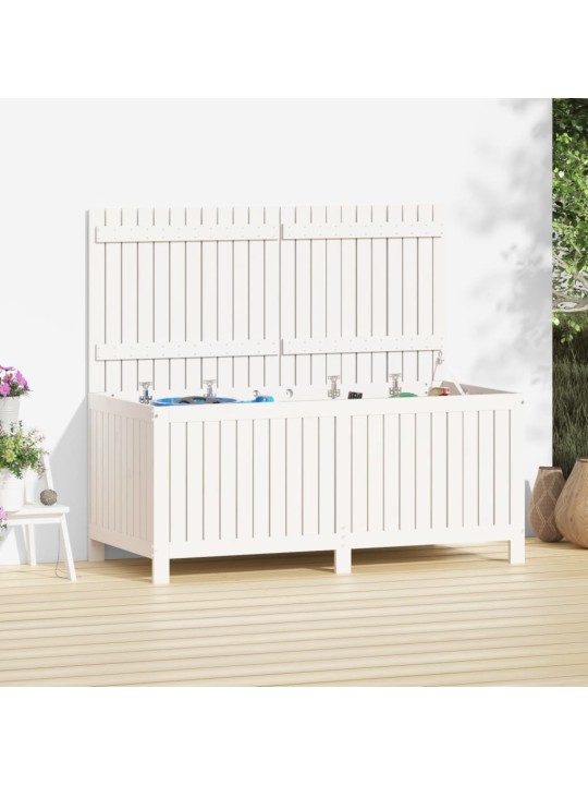 Zahradní úložný box bílý 147 x 68 x 64 cm masivní borové dřevo