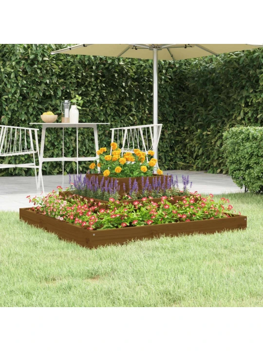 Truhlík medově hnědý 80 x 80 x 27 cm masivní borové dřevo