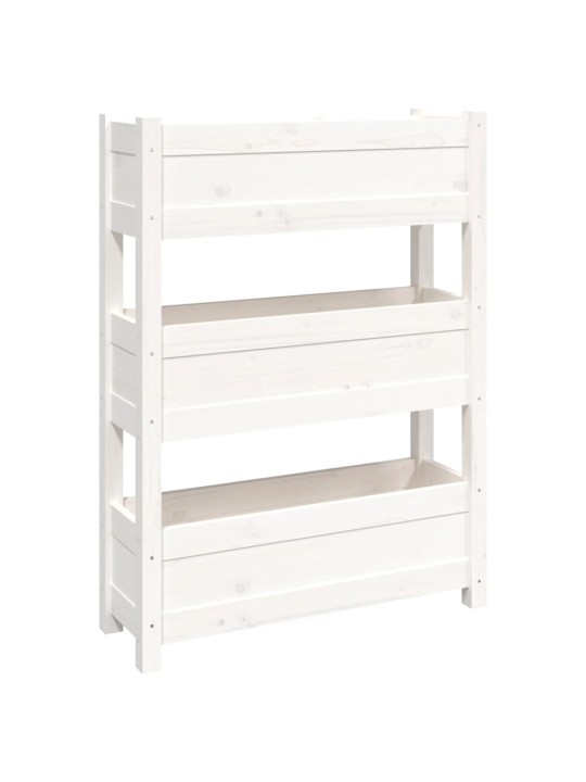 Truhlík bílý 77 x 25 x 104,5 cm masivní borové dřevo