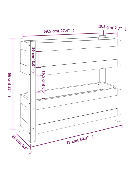 Truhlík 77 x 25 x 66 cm masivní borové dřevo