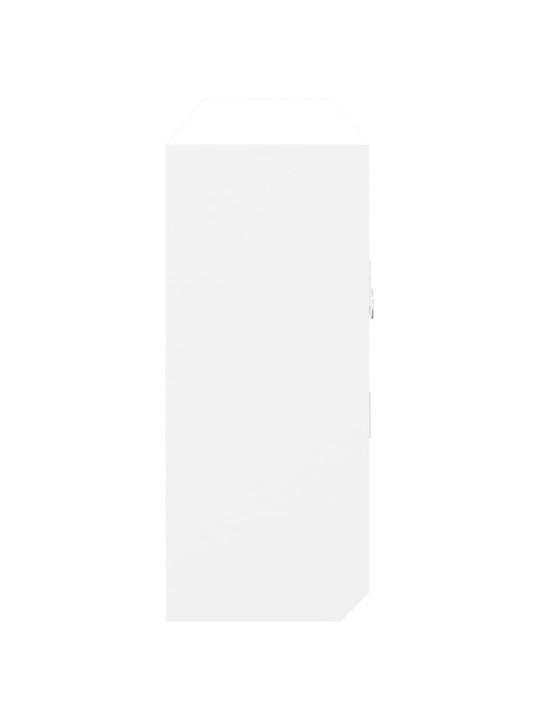 Skříňka na klíče bílá 40 x 8,5 x 20 cm kompozitní dřevo a ocel