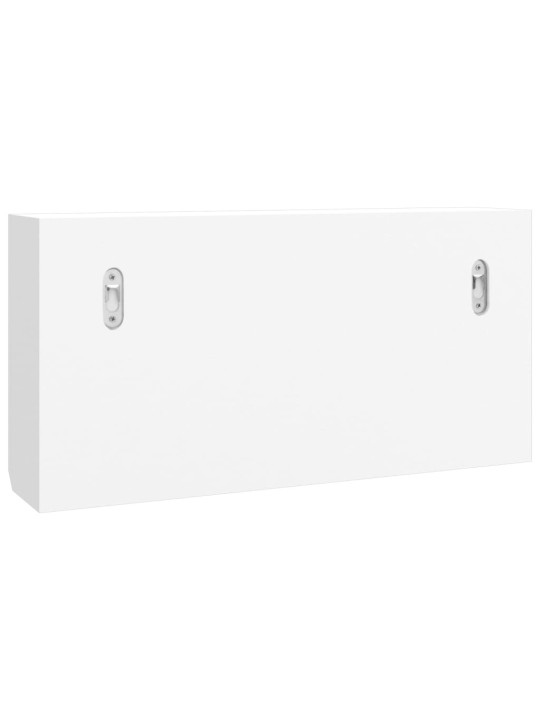 Skříňka na klíče bílá 40 x 8,5 x 20 cm kompozitní dřevo a ocel