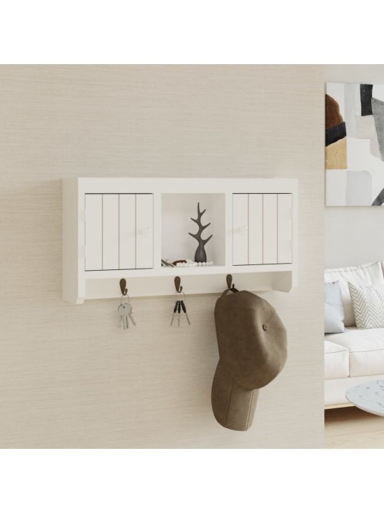 Skříňka na klíče bílá 40 x 8,5 x 20 cm kompozitní dřevo a ocel